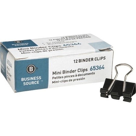 Business Source CLIP, BINDER, MINI, 12PC, BK BSN65364